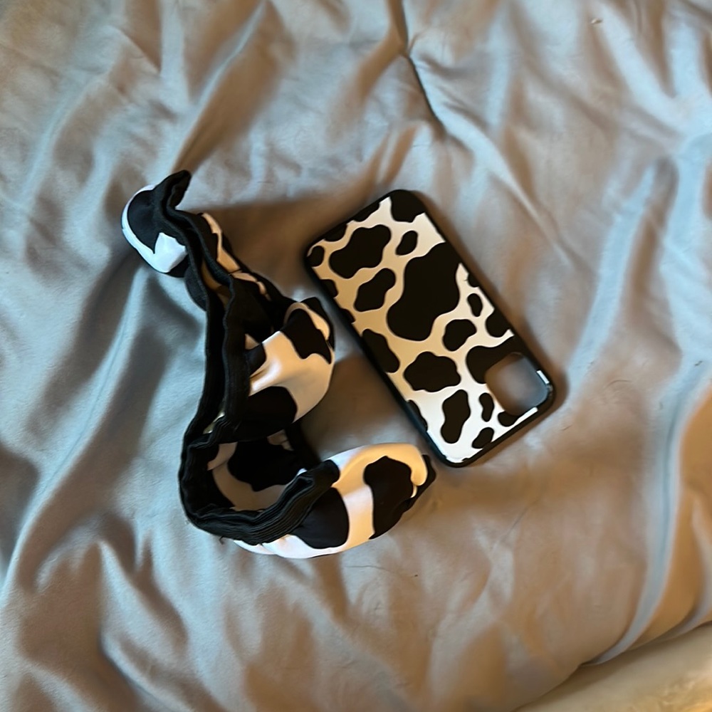 cow steering wheel cover and iphone 11 phone case